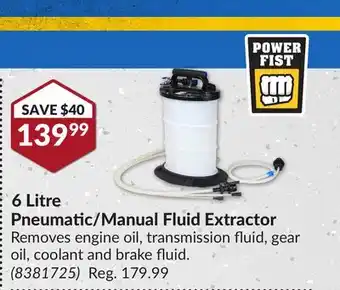 Princess Auto 6 Litre Pneumatic/Manual Fluid Extractor offer