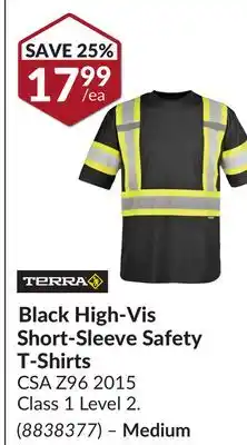 Princess Auto Black High-Vis Short-Sleeve Safety T-Shirts offer