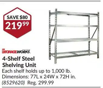Princess Auto 4-Shelf Steel Shelving Unit offer