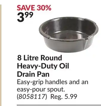 Princess Auto 8 Litre Round Heavy-Duty Oil Drain Pan offer