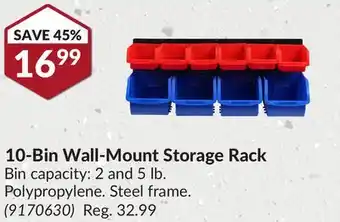 Princess Auto 10-Bin Wall-Mount Storage Rack offer