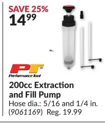Princess Auto 200cc Extraction and Fill Pump offer