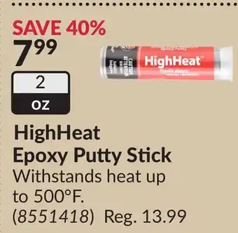 Princess Auto HighHeat Epoxy Putty Stick offer