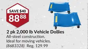 Princess Auto 2 pk 2,000 lb Vehicle Dollies offer