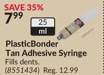 Princess Auto PlasticBonder Tan Adhesive Syringe offer