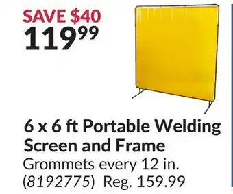 Princess Auto 6 x 6 ftPortable Welding Screen and Frame offer