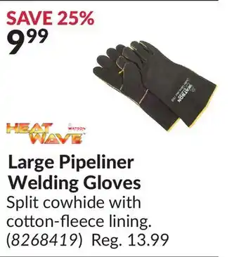 Princess Auto Large Pipeliner Welding Gloves offer