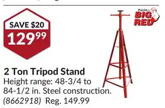 Princess Auto 2 Ton Tripod Stand offer