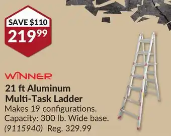 Princess Auto 21 ft Aluminum Multi-Task Ladder offer
