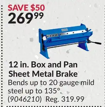 Princess Auto 12 in. Box and Pan Sheet Metal offer