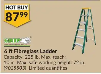 Princess Auto 6 ft Fibreglass Ladder offer