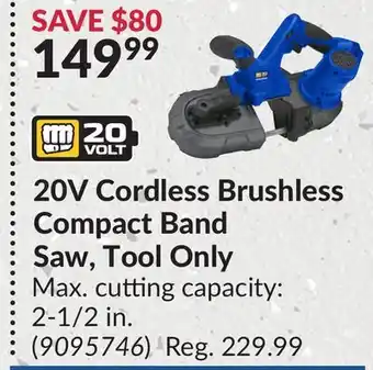 Princess Auto 20V Cordless Brushless Compact Band Saw offer