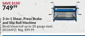 Princess Auto 3-in-1 Shear, Press Brake and Slip Roll offer