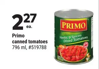 Giant Tiger Primo canned tomatoes offer