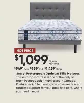 Sleep Country Sealy Posturepedic Optimum Billie Mattress offer