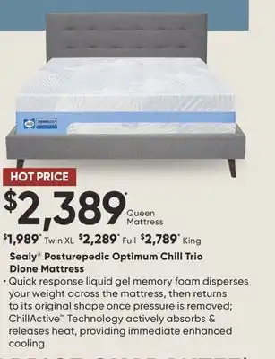 Sleep Country Sealy Posturepedic Optimum Chill Trio Dione Mattress offer