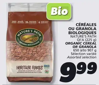 IGA NATURE'S PATH ORGANIC CEREAL offer