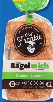 IGA CHEF FRANKIE BAGELS OR BAGELWICH offer