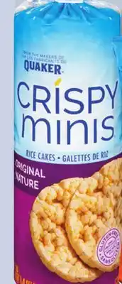 IGA QUAKER CRISPY MINIS RICE CHIPS OR CAKES offer