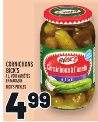 Metro CORNICHONS BICK'S | BICK'S PICKLES offer