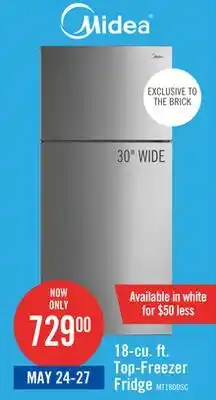The Brick Midea 18 Cu. Ft. Top-Freezer Refrigerator - MT18DDSCR1RCM offer