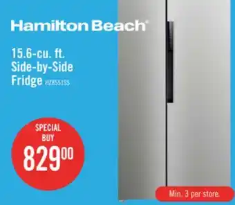 The Brick Hamilton Beach 15.6 Cu. Ft. Side-by-Side Refrigerator - HZ8551 offer