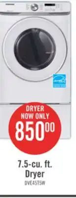 The Brick Samsung 7.5 Cu. Ft. Front-Load Electric Dryer - DVE45T6005W/AC offer