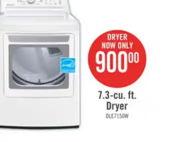 The Brick LG 7.3 Cu. Ft. Electric Dryer - DLE7150W offer