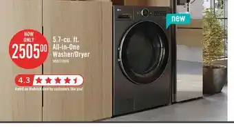 The Brick LG 5.7 Cu. Ft. Ventless WashCombo All-in-One Washer/Dryer - WM6998HBA offer