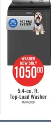 The Brick Maytag 5.4 Cu. Ft. Pet Pro Top-Load Washer - MVW6500MBK offer