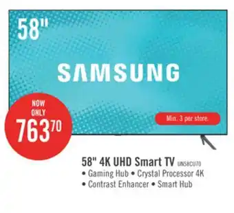 The Brick Samsung 58 CU7000 4K Crystal UHD TV offer