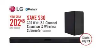 The Brick LG SN4 300 W 2.1-Channel Soundbar - SN4.DCANLLK offer