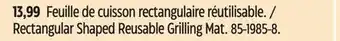 Canadian Tire Cookina Rectangular Shaped Reusable Grilling Mat offer