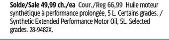 Canadian Tire Castrol Synthetic Extended Performance Motor Oil, 5L offer