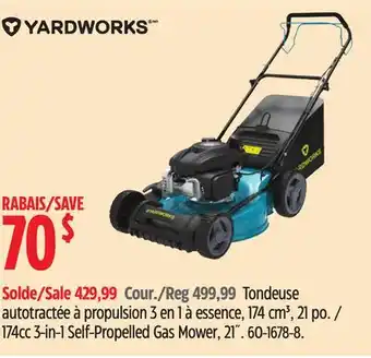 Canadian Tire Yardworks 174cc 3-in-1 Self-Propelled Gas Mower, 21˝ offer