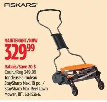 Canadian Tire Fiskars StaySharp Max Reel Lawn Mower, 18˝ offer
