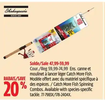 Canadian Tire Shakespeare Catch More Fish Spinning Combos offer
