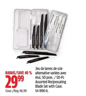 Canadian Tire Mastercraft 50-Pc Assorted Reciprocating Blade Set with Case offer