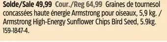 Canadian Tire Armstrong High-Energy Sunflower Chips Bird Seed, 5.9kg offer
