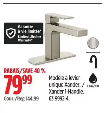Canadian Tire Peerless Xander 1-Handle Bathroom Faucet offer