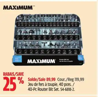 Canadian Tire MAXIMUM 40-Pc Router Bit Set offer