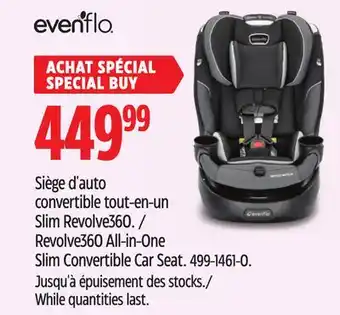 Canadian Tire Evenflo Revolve360 All-in-One Slim Convertible Car Seat offer