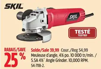 Canadian Tire Skil 5.5A 4 1⁄2 Angle Grinder offer