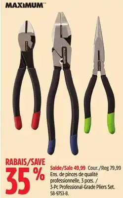 Canadian Tire Maximum 3-Pc Professional-Grade Pliers Set offer