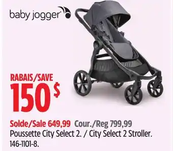 Canadian Tire baby jogger City Select 2 Stroller offer