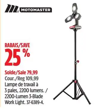 Canadian Tire MotoMaster 2200-Lumen 3-Blade Work Light offer
