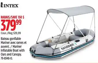 Canadian Tire Intex Mariner Inflatable Boat with Oars and Canopy offer