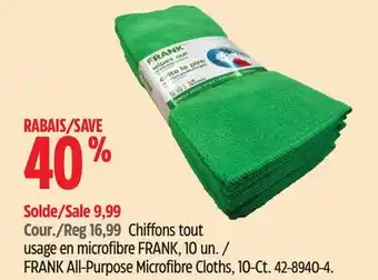 Canadian Tire FRANK All-Purpose Microfibre Cloths, 10-Ct offer
