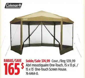 Canadian Tire Coleman 15 x 13´ One-Touch Screen House offer