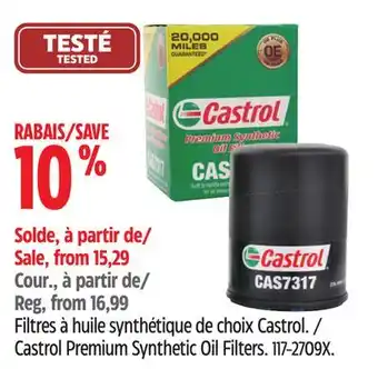 Canadian Tire Castrol Premium Synthetic Oil Filters offer